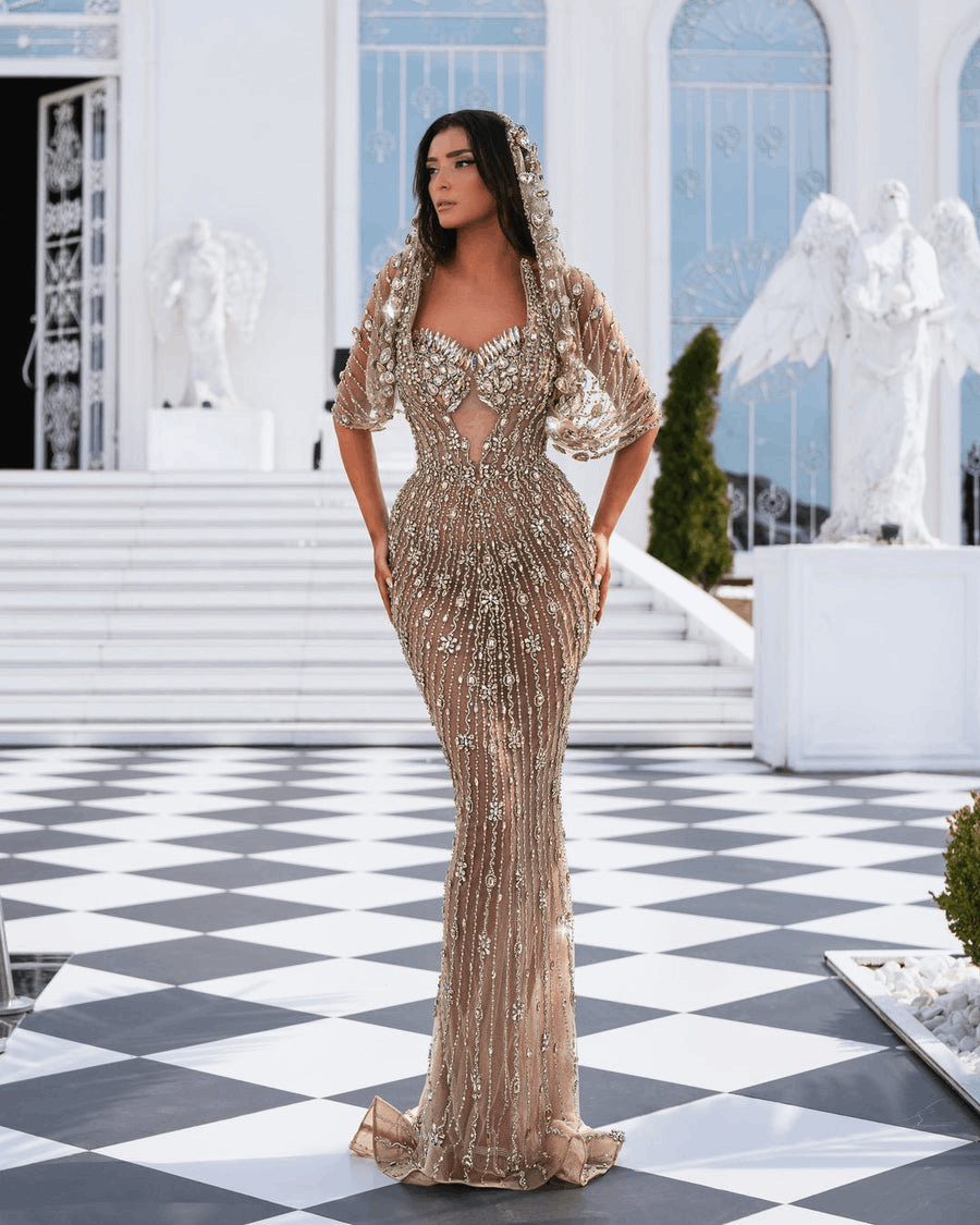 Robe Lorelei Silver Crystal avec capuche