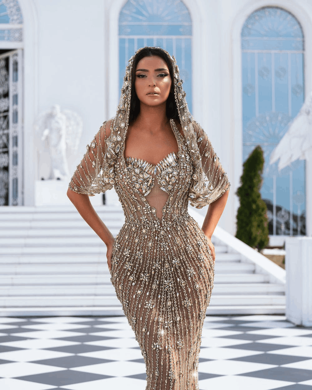 Robe Lorelei Silver Crystal avec capuche