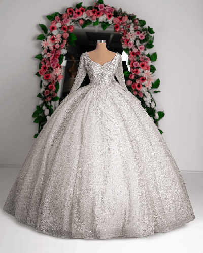 Robe de mariée Tinea avec paillettes et paillettes